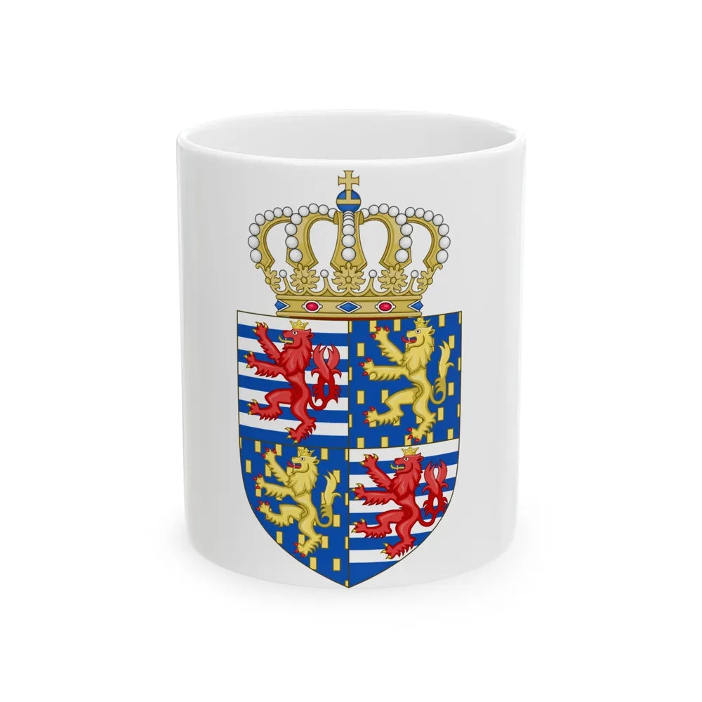 Lesser coat of arms of the Grand Duke of Luxembourg (2000) - White Coffee Mug-11oz-Go Mug Yourself