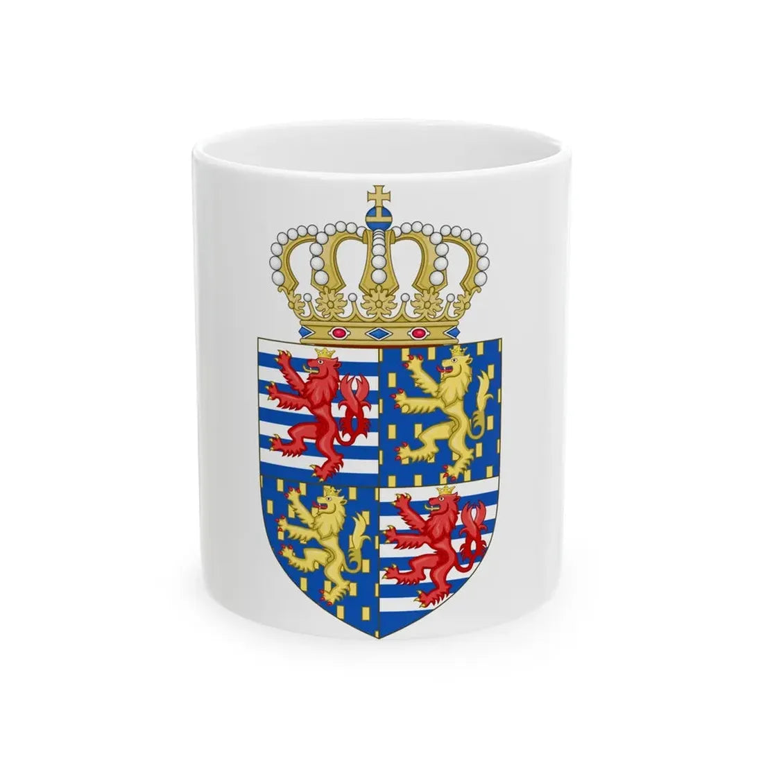 Lesser coat of arms of the Grand Duke of Luxembourg (2000) - White Coffee Mug 11oz - Go Mug Yourself