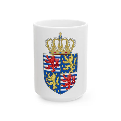 Lesser coat of arms of the Grand Duke of Luxembourg (2000) - White Coffee Mug-15oz-Go Mug Yourself