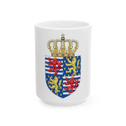 Lesser coat of arms of the Grand Duke of Luxembourg (2000) - White Coffee Mug 15oz - Go Mug Yourself