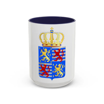 Lesser coat of arms of the Grand Dukes of Luxembourg prior to 2000 - Accent Coffee Mug 15oz Navy - Go Mug Yourself