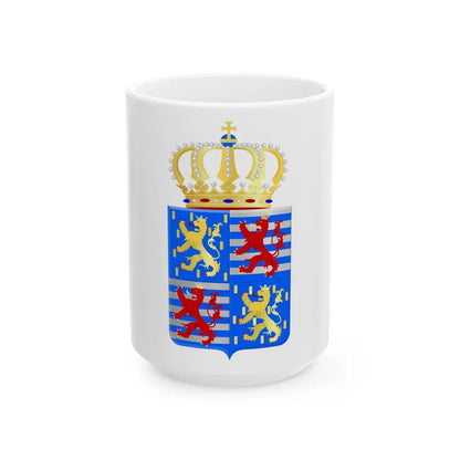 Lesser coat of arms of the Grand Dukes of Luxembourg prior to 2000 - White Coffee Mug-15oz-Go Mug Yourself