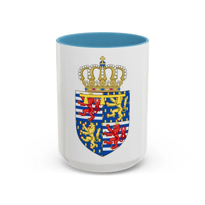 Lesser coat of arms of the Hereditary Grand Duke of Luxembourg (2000) - Accent Coffee Mug 15oz Light Blue - Go Mug Yourself