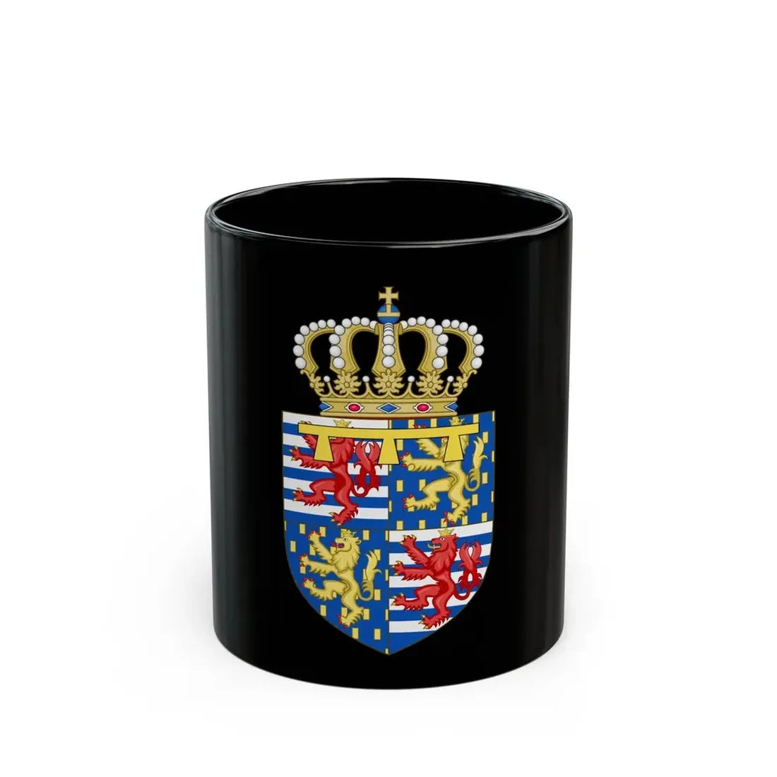 Lesser coat of arms of the Hereditary Grand Duke of Luxembourg (2000) - Black Coffee Mug 11oz - Go Mug Yourself