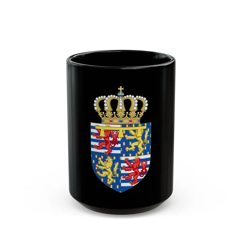 Lesser coat of arms of the Hereditary Grand Duke of Luxembourg (2000) - Black Coffee Mug-15oz-Go Mug Yourself