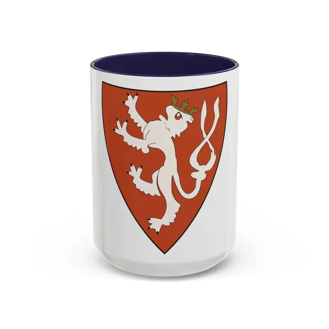 Lesser coat of arms of the Kingdom of Bohemia (Wenceslaus II of Bohemia) - Accent Coffee Mug 15oz Navy - Go Mug Yourself
