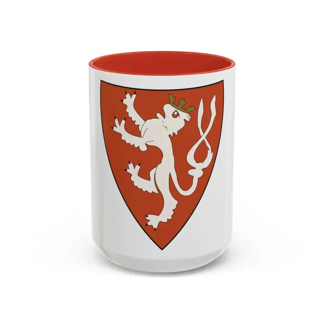 Lesser coat of arms of the Kingdom of Bohemia (Wenceslaus II of Bohemia) - Accent Coffee Mug 15oz Red - Go Mug Yourself