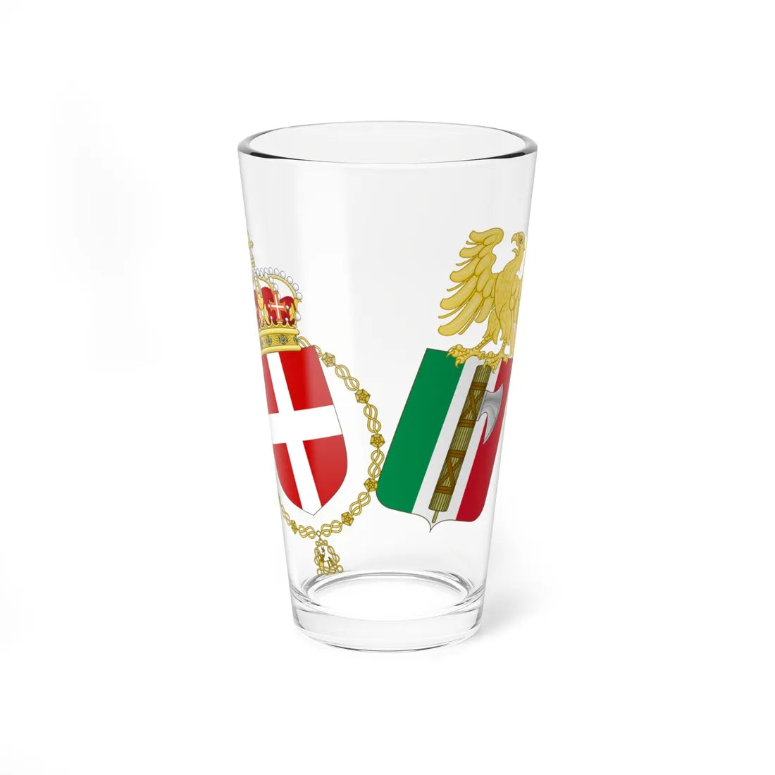 Lesser Coat of Arms of the Kingdom of Italy 1927-1929 (Italy) (Coat of Arms) Pint Glass 16oz 16oz - Go Mug Yourself