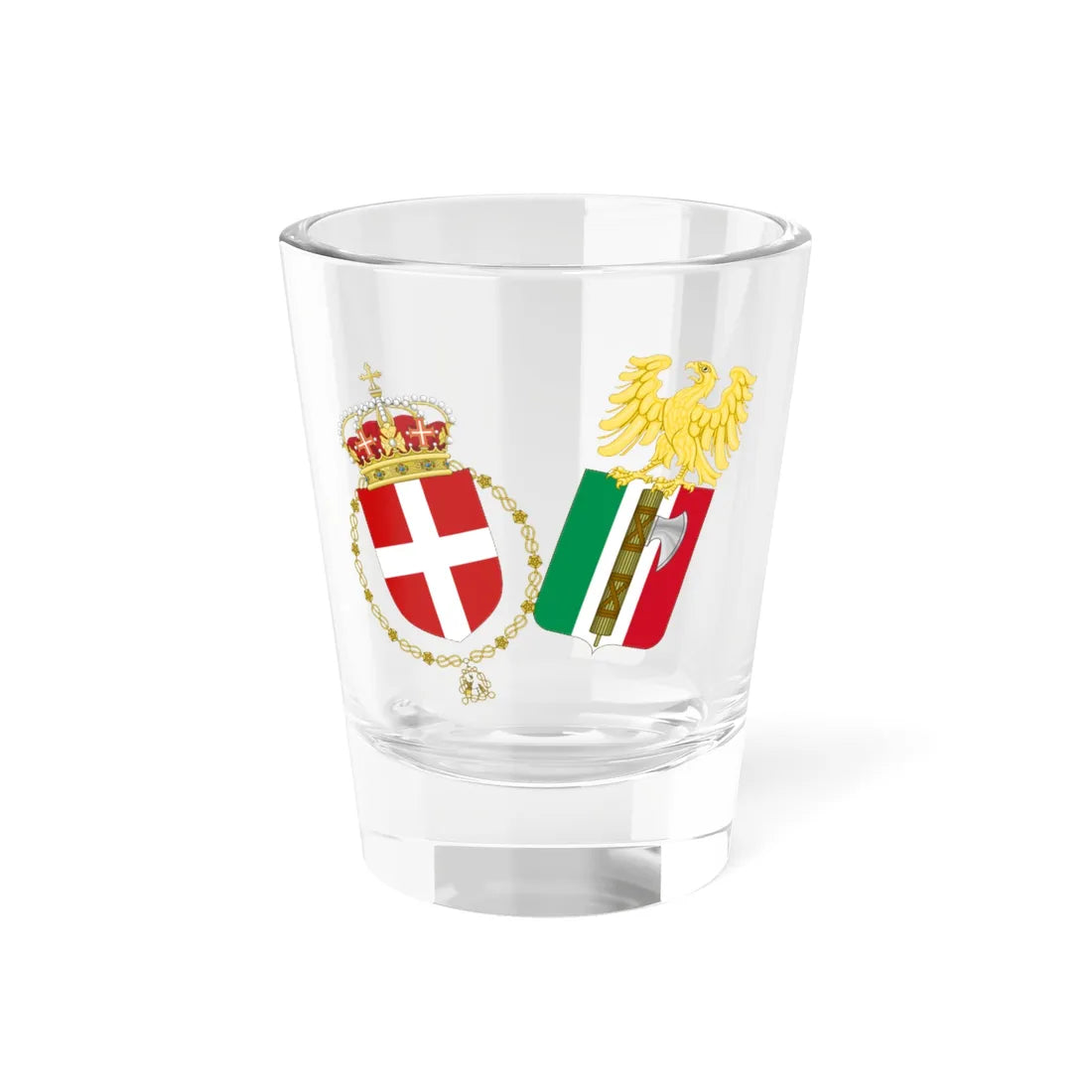 Lesser Coat of Arms of the Kingdom of Italy 1927-1929 (Italy) (Coat of Arms) Shot Glass 1.5oz 1.5oz - Go Mug Yourself