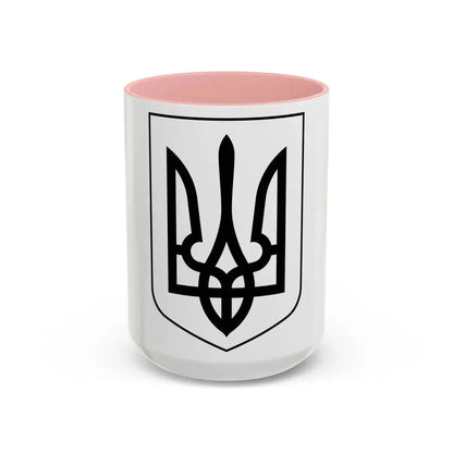 Lesser Coat of Arms of Ukraine 2 - Accent Coffee Mug 15oz Pink - Go Mug Yourself