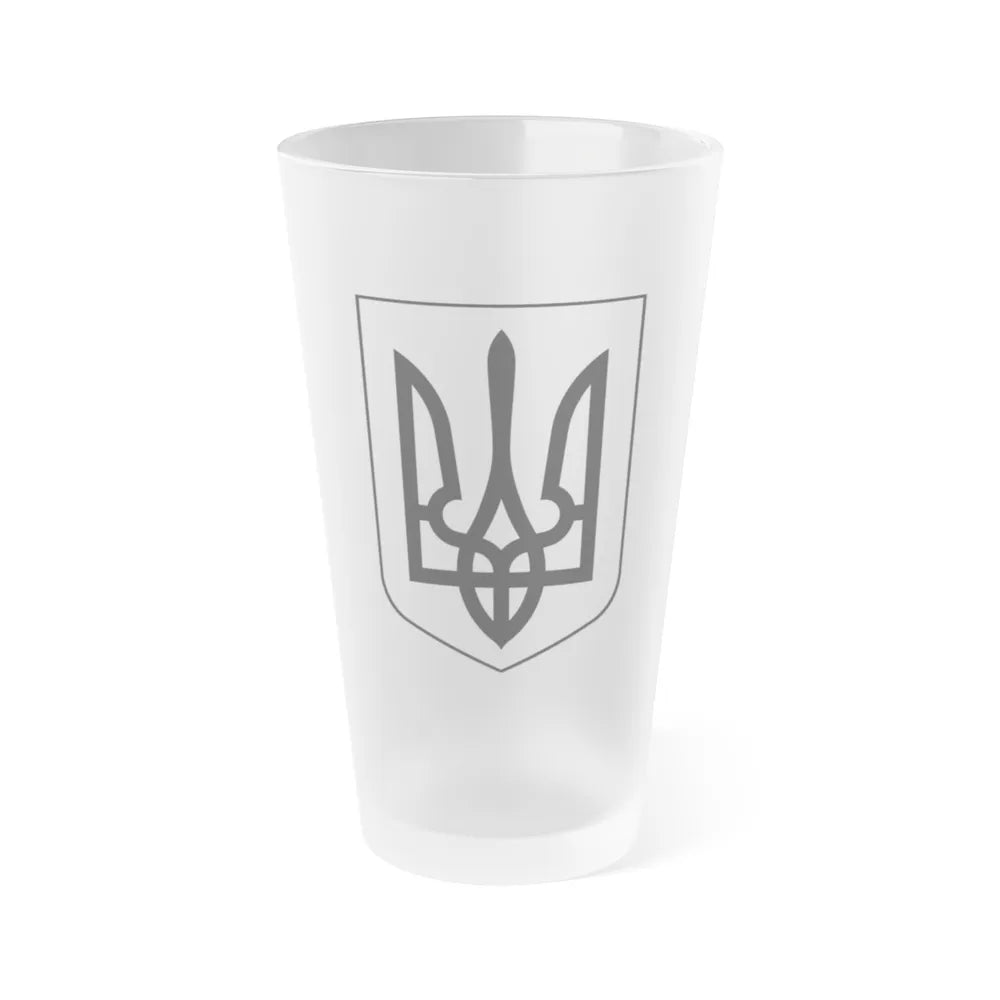 Lesser Coat of Arms of Ukraine 2 - Frosted Pint Glass 16oz-Go Mug Yourself