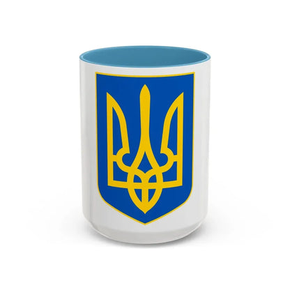 Lesser Coat of Arms of Ukraine - Accent Coffee Mug 15oz Light Blue - Go Mug Yourself