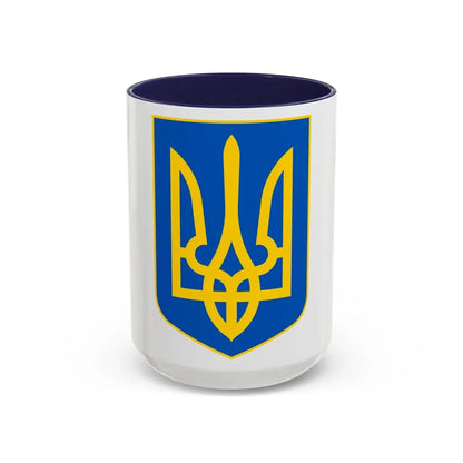 Lesser Coat of Arms of Ukraine - Accent Coffee Mug 15oz Navy - Go Mug Yourself