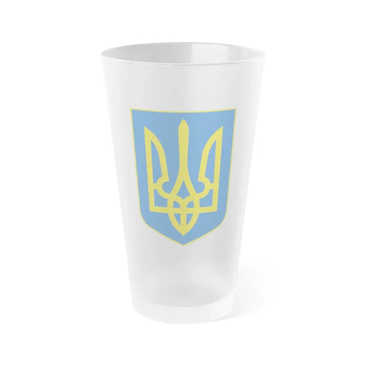 Lesser Coat of Arms of Ukraine - Frosted Pint Glass 16oz Default Title - Go Mug Yourself