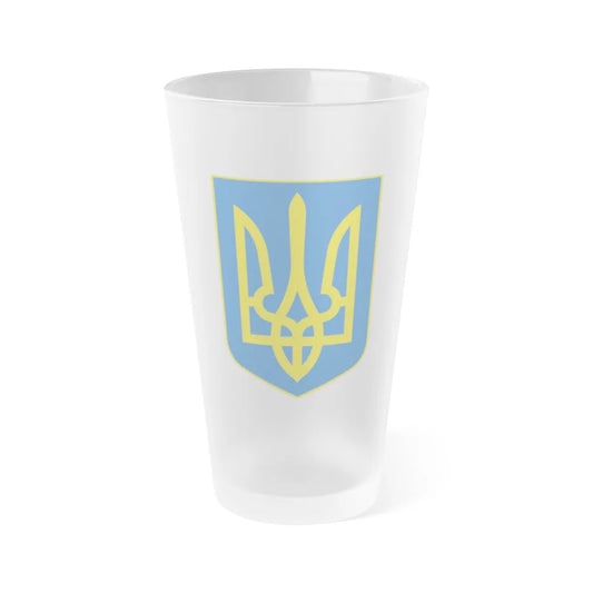 Lesser Coat of Arms of Ukraine - Frosted Pint Glass 16oz-Go Mug Yourself