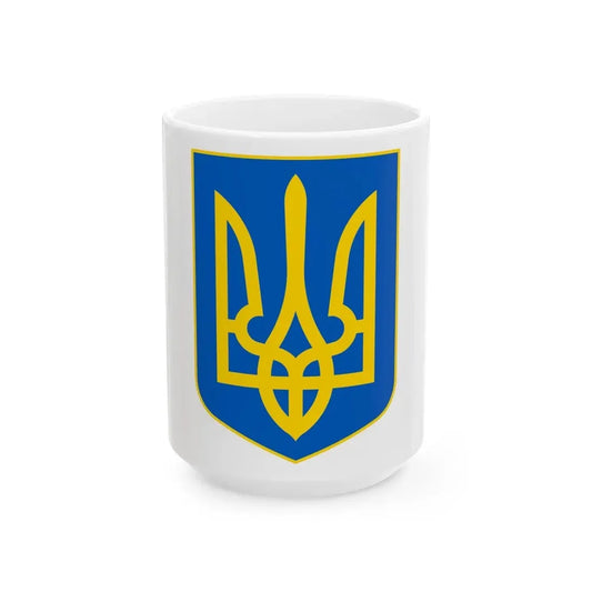 Lesser Coat of Arms of Ukraine - White Coffee Mug 15oz - Go Mug Yourself