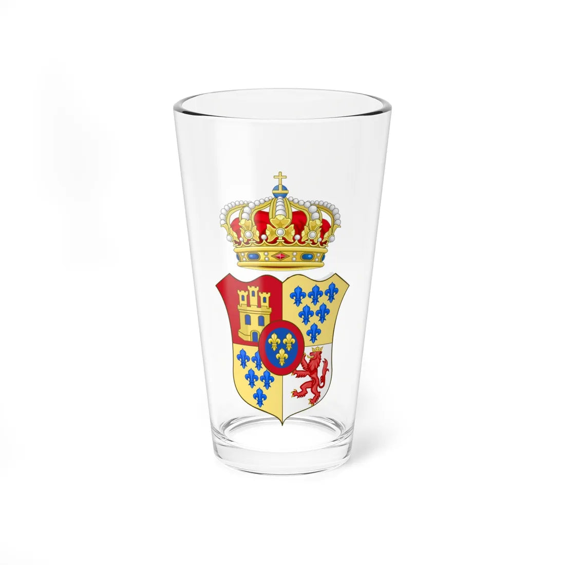 Lesser Ducal Coat of Arms of Parma 1748-1802 (Italy) (Coat of Arms) Pint Glass 16oz 16oz - Go Mug Yourself