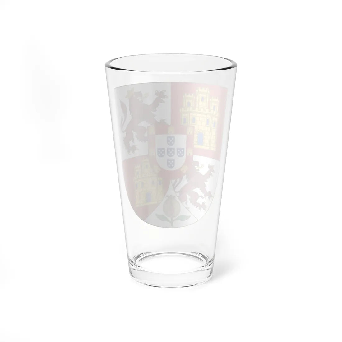 Lesser Royal Arms of Spanish Monarch Portuguese Inescutcheon (Spain) (Coat of Arms) Pint Glass 16oz - Go Mug Yourself