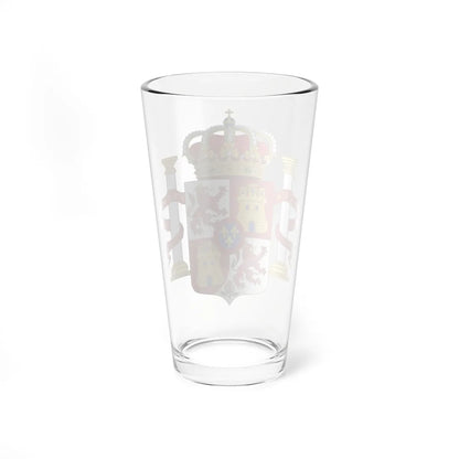 Lesser Royal Coat of Arms of Spain 1700-1868 and 1834-1930 Pillars of Hercules Variant (Equatorial Guinea) (Coat of Arms) Pint Glass 16oz - Go Mug Yourself