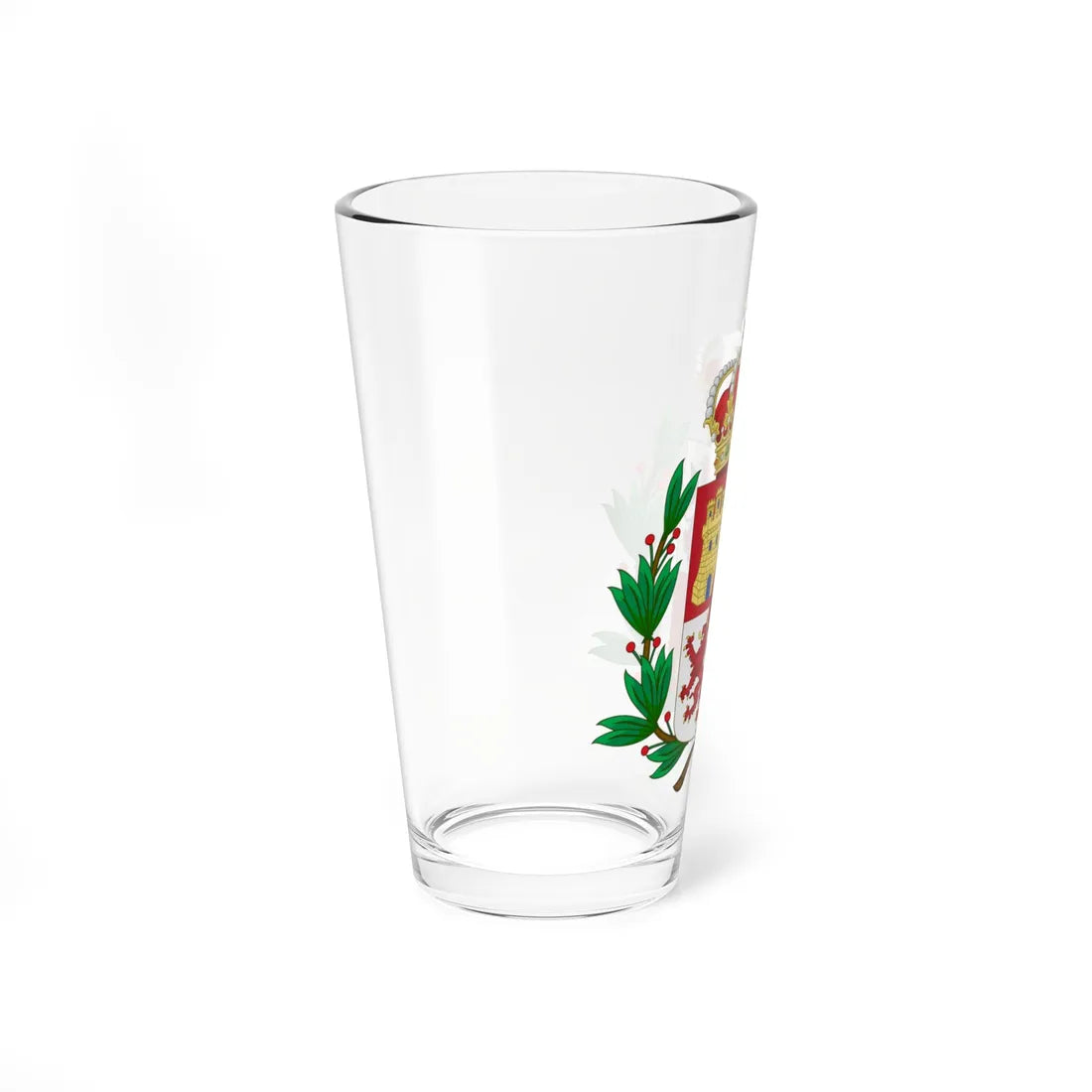 Lesser Royal Coat of Arms of Spain 1700-1868 and 1874-1930 Laurel Variant (Spain) (Coat of Arms) Pint Glass 16oz - Go Mug Yourself