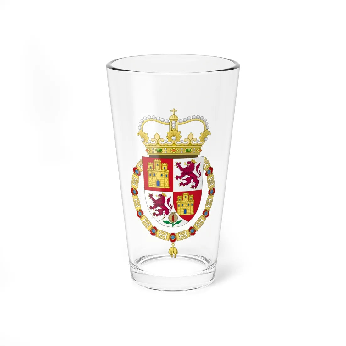 Lesser Royal Coat of Arms of Spain c.1668-1700 (Spain) (Coat of Arms) Pint Glass 16oz 16oz - Go Mug Yourself