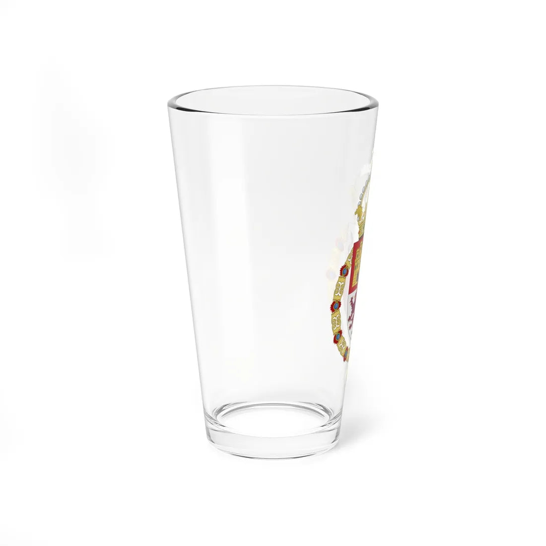 Lesser Royal Coat of Arms of Spanish Monarch Portuguese Inescutcheon (Spain) (Coat of Arms) Pint Glass 16oz - Go Mug Yourself