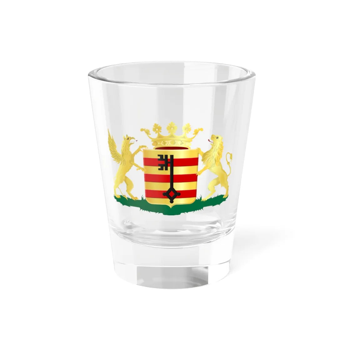 Lessines wapen HRVA 1818 (Belgium) (Coat of Arms) Shot Glass 1.5oz 1.5oz - Go Mug Yourself