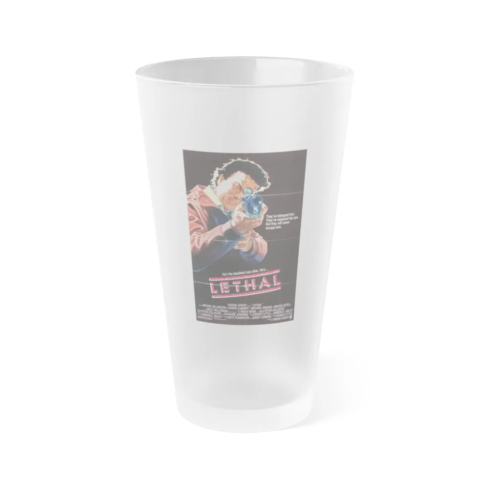 LETHAL 1985 Movie Poster - Frosted Pint Glass 16oz-16oz-Frosted-Go Mug Yourself