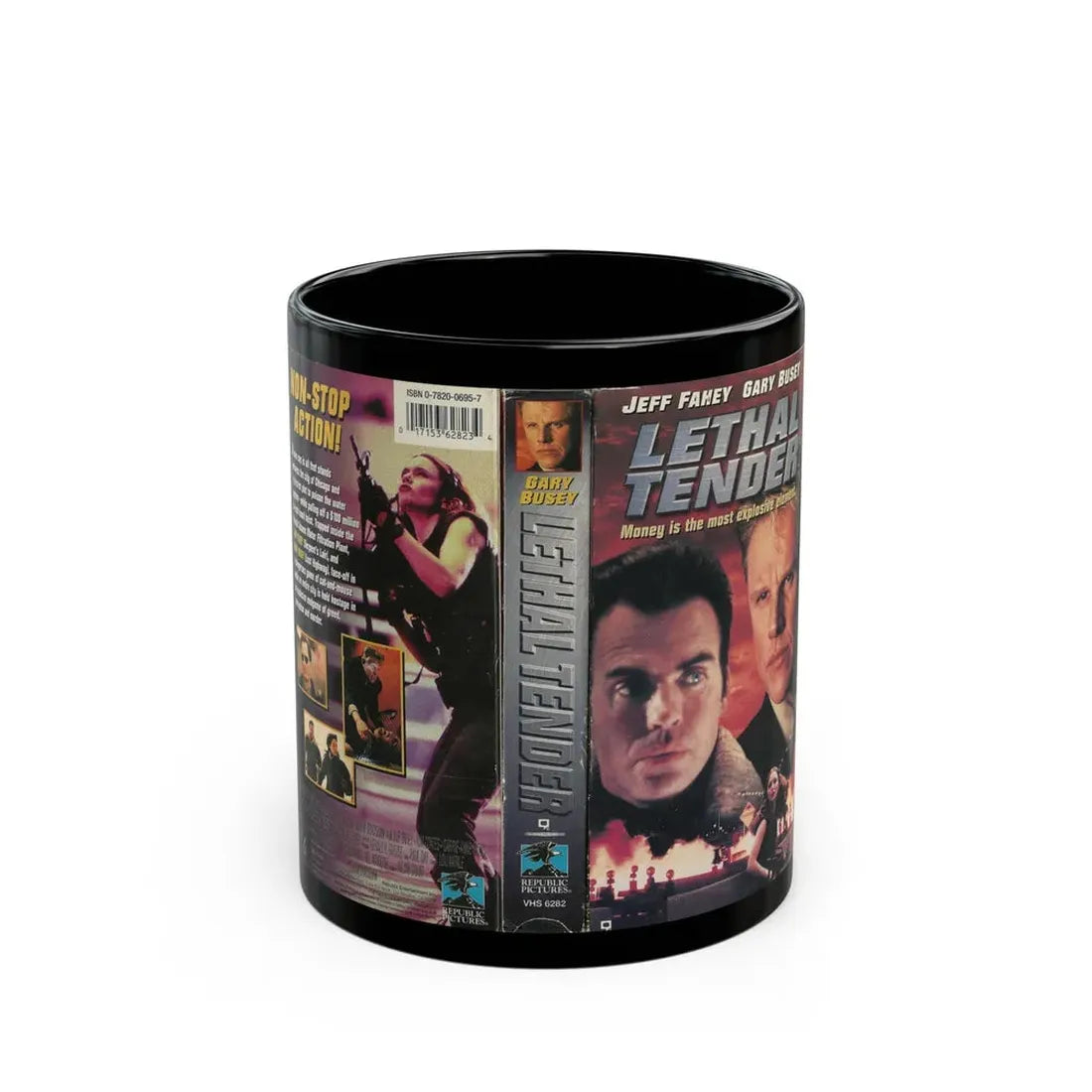 LETHAL TENDER JEFF FAHEY GARY BUSEY (VHS COVER) - Black Coffee Mug 11oz - Go Mug Yourself