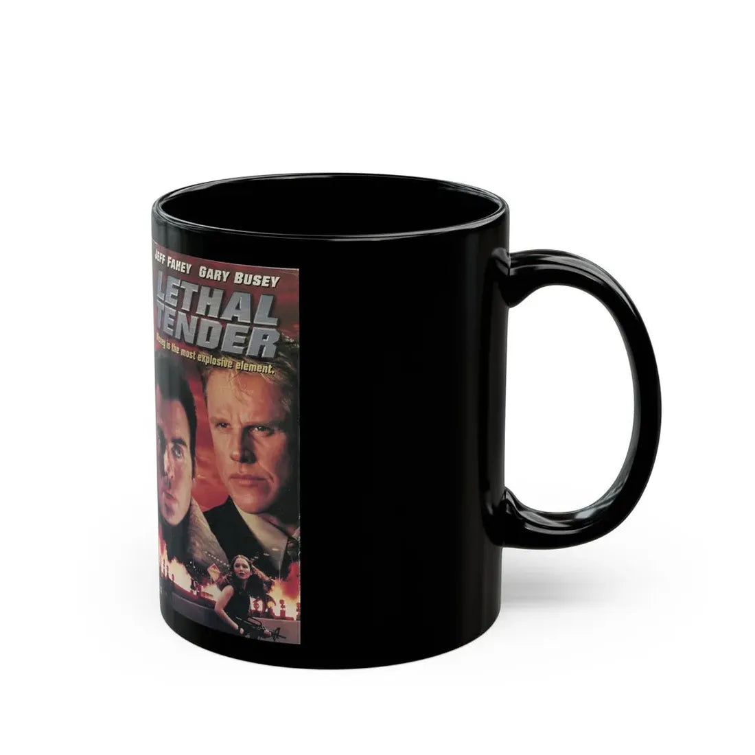 LETHAL TENDER JEFF FAHEY GARY BUSEY (VHS COVER) - Black Coffee Mug - Go Mug Yourself