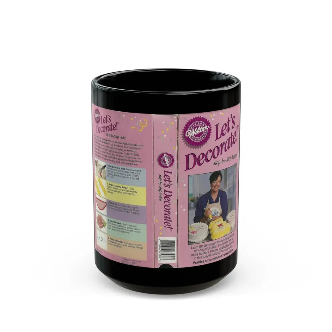 LETS DECORATE STEP BY STEP VIDEO (VHS COVER) - Black Coffee Mug 15oz - Go Mug Yourself