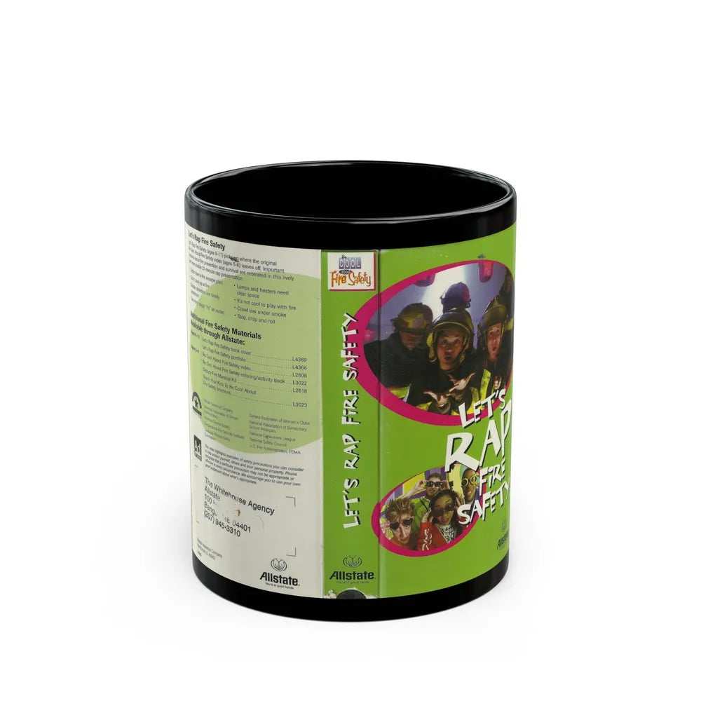 LETS RAP FIRE SAFETY (VHS COVER) - Black Coffee Mug-11oz-Go Mug Yourself