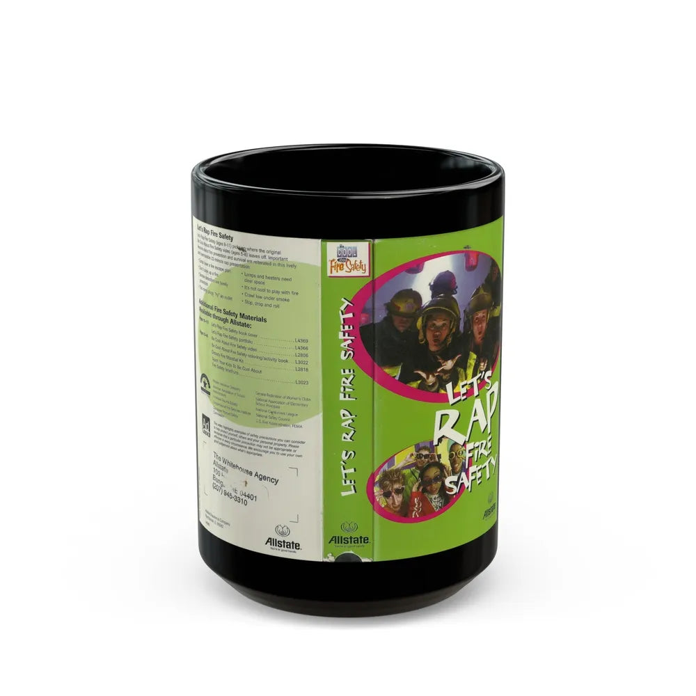 LETS RAP FIRE SAFETY (VHS COVER) - Black Coffee Mug-15oz-Go Mug Yourself