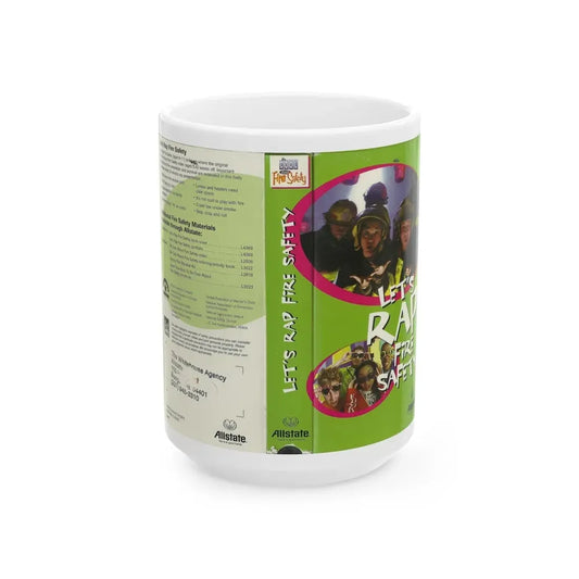LETS RAP FIRE SAFETY (VHS COVER) - White Coffee Mug 15oz - Go Mug Yourself