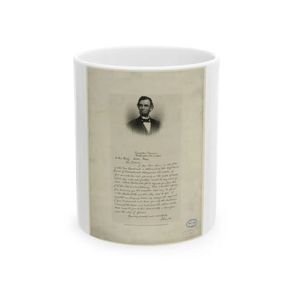 Letter From Abraham Lincoln To Mrs. Bixby, With Bust-Length Portrait Of Lincoln (U.S. Civil War) White Coffee Mug-11oz-Go Mug Yourself