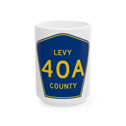Levy County 40A (Florida) (Road Sign) White Coffee Mug 15oz - Go Mug Yourself