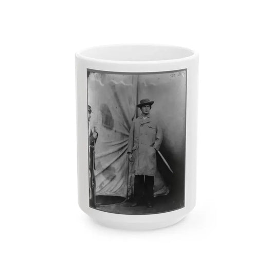 Lewis Payne, Lincoln Conspirator, Full-Length Portrait, Standing In Front Of Tent, Facing Right (U.S. Civil War) White Coffee Mug 15oz - Go Mug Yourself