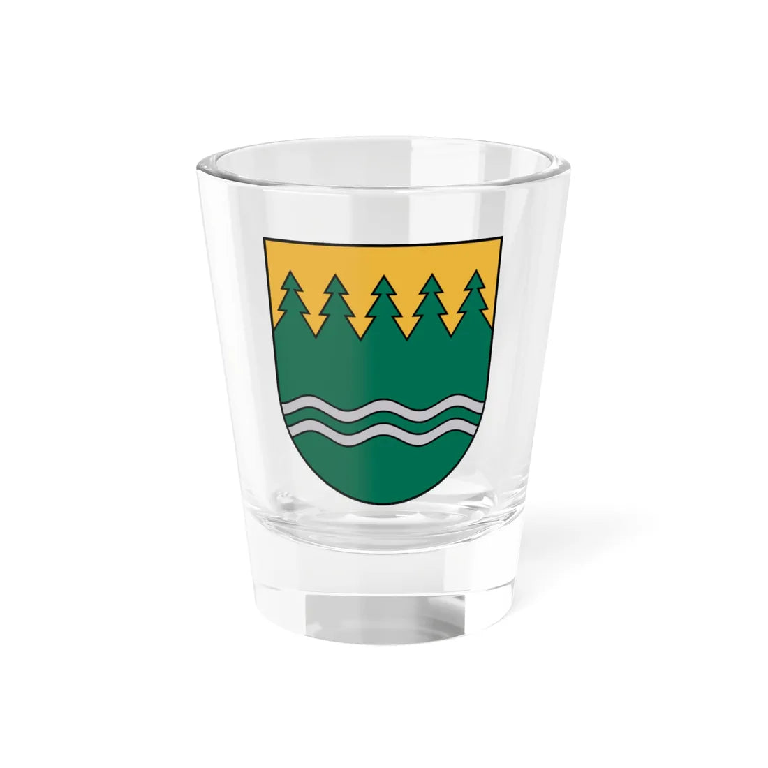 Līgatnes novads COA (Latvia) (Coat of Arms) Shot Glass 1.5oz 1.5oz - Go Mug Yourself