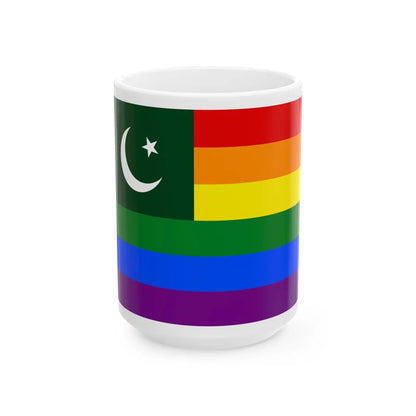 LGBT Ensign of Pakistan (Pakistan) White Coffee Mug 15oz - Go Mug Yourself