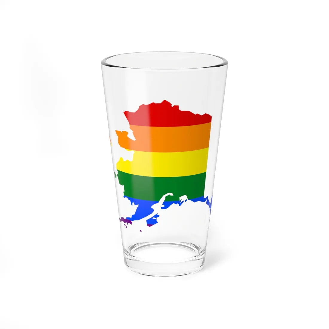 LGBT flag map of Alaska (United States) Pint Glass 16oz 16oz - Go Mug Yourself