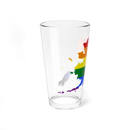 LGBT flag map of Alaska (United States) Pint Glass 16oz - Go Mug Yourself
