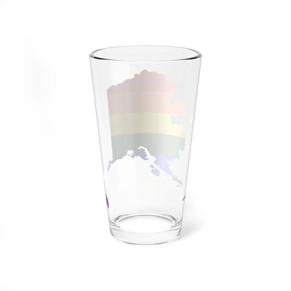 LGBT flag map of Alaska (United States) Pint Glass 16oz - Go Mug Yourself