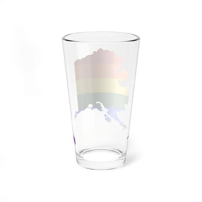 LGBT flag map of Alaska (United States) Pint Glass 16oz - Go Mug Yourself