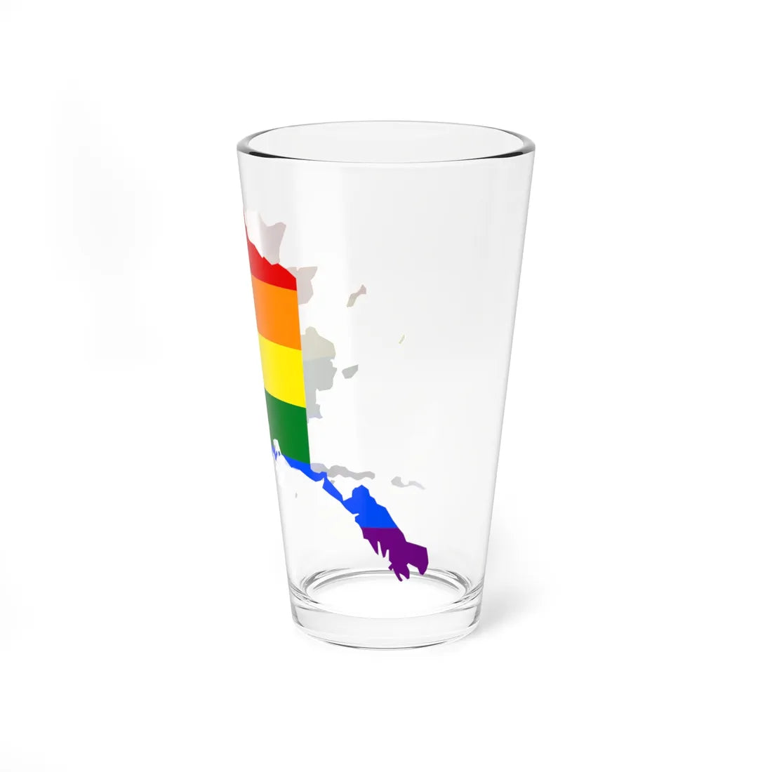 LGBT flag map of Alaska (United States) Pint Glass 16oz - Go Mug Yourself