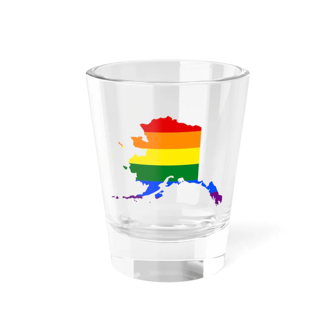 LGBT flag map of Alaska (United States) Shot Glass 1.5oz 1.5oz - Go Mug Yourself