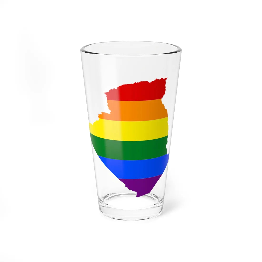 LGBT flag map of Algeria (Algeria) Pint Glass 16oz 16oz - Go Mug Yourself