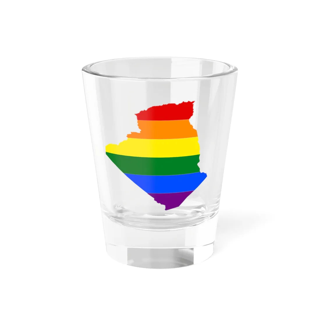 LGBT flag map of Algeria (Algeria) Shot Glass 1.5oz 1.5oz - Go Mug Yourself