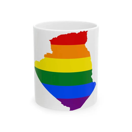 LGBT flag map of Algeria (Algeria) White Coffee Mug 11oz - Go Mug Yourself