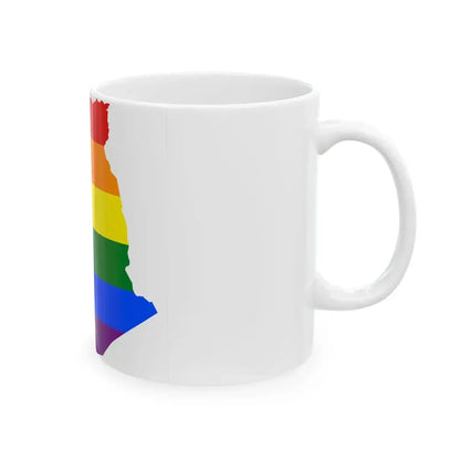 LGBT flag map of Algeria (Algeria) White Coffee Mug - Go Mug Yourself