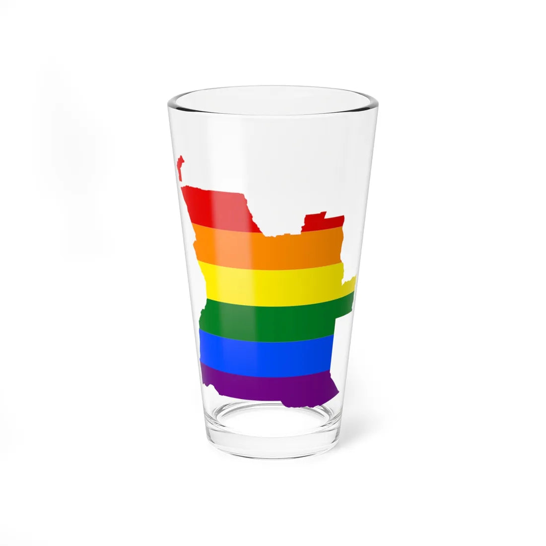 LGBT flag map of Angola (Angola) Pint Glass 16oz 16oz - Go Mug Yourself